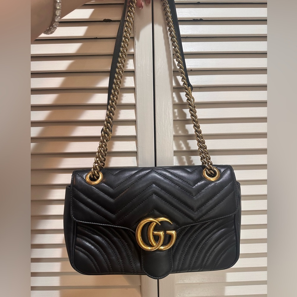 Authentic* Gucci GG Marmont Quilted leather black shoulder bag